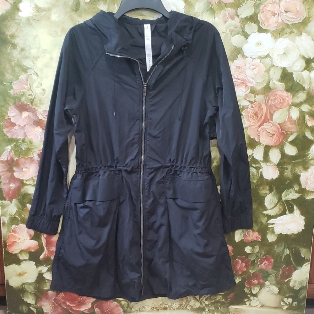 lululemon athletica Black Hooded Rain Jacket